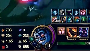 You're right. This is Mundo. Over 700 attack damage, 10,000 health points, 1.65 attack speed, 204 ph