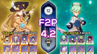 [F2P] C0 Navia Double Pyro & C6 Sucrose Taser - Spiral Abyss 4.2/4.3 - Genshin Impact