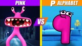 Pink (Rainbow Friends) vs P (Alphabet Lore) | SPORE