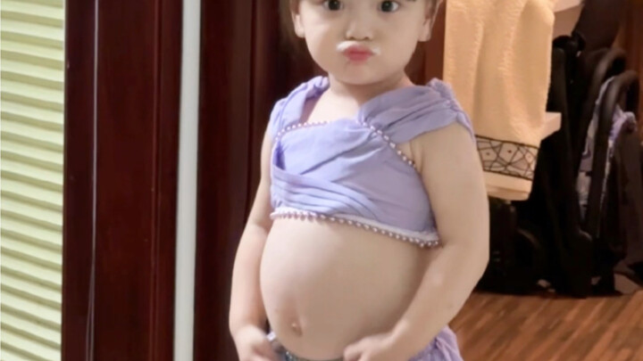 At two years old, already with a 30-year-old’s belly! Haha!