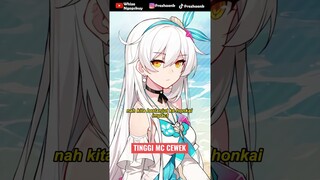 Tinggi badan MC Cewek di game Hoyoverse #shorts #genshinimpact
