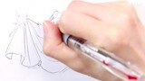 【Zhi Shangjun】Ajari cara menggambar empat jenis lipatan rok dalam 4 menit~( •́ .̫ •̀ ) Tumis ayam it