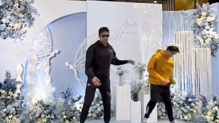 Zhan Xin performs a dance routine of "Today You're Marrying Me" at the Gatorade wedding.