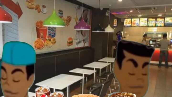 طالبان يجربان وجبة هامبرغر