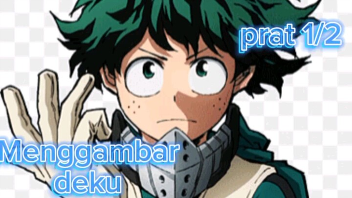 cara menggambar deku akademi my hero😅