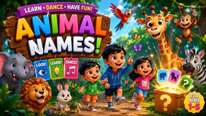 Animal Names & Dance for Kids 🐘🦁 | Learn Animals | 动物名称儿歌
