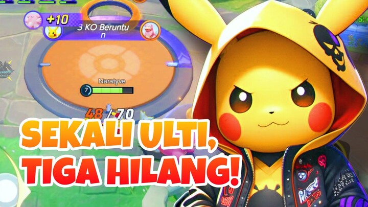 SEKALI Ulti, TIGA LENYAP! - Pikachu Pokemon Unite