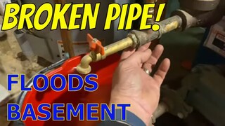 Basement Flood From Hole in Boiler Pipe - How to Shut Off & Stop The Leak
