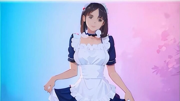 Maid TocaToca anime magic dance AI animation