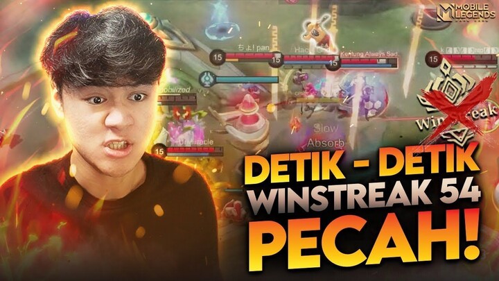 Detik-Detik WINSTREAK 54 Jeje Pecah !! Nyesek Banget Kalahnya - Mobile Legends