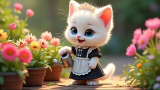 😽 Tiny Gardener: Kitten’s Plant Watering Adventure! 🐾💖 | #cat #kitten #vlog #cute