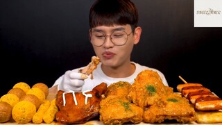 Ăn và cảm nhận đùi gà nướng, bánh gạo nướng #anngon
