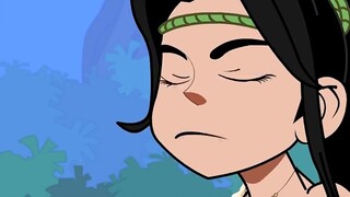 The first time I ate a hard walnut, the primitive man was so happy #快手原创动漫