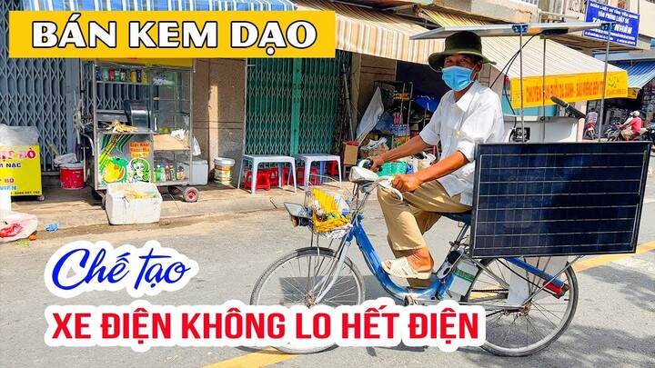 Đi Chợ Gò Công bất ngờ gặp Ông Chú Bán Kem chế tạo Xe Điện Năng Lượng Mặt Trời không lo hết pin