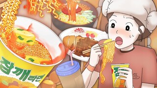 [Teks bahasa Mandarin] Animasi beberapa sentimeter: Makan sendirian setelah pulang kerja di stand ko