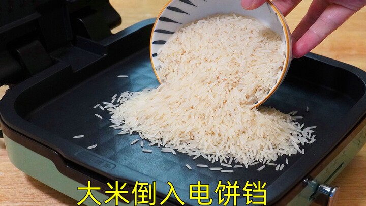Pour the rice into the electric griddle, and in an instant it transforms into a mouthwatering treat—