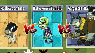 Zombie Halloween VS Imp Halloween VS Gargantuar ระดับ 100 - PvZ 2 Funny Battlez v851