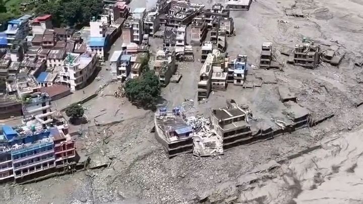 after flood trisuli drone