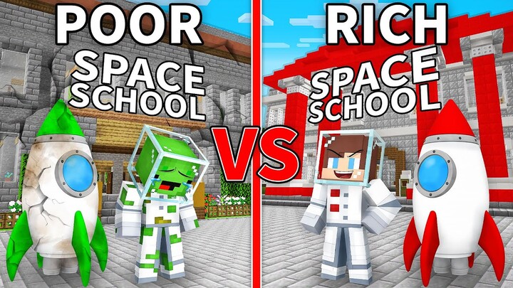 Mikey Poor vs JJ Rich SPACE School in Minecraft (Maizen)