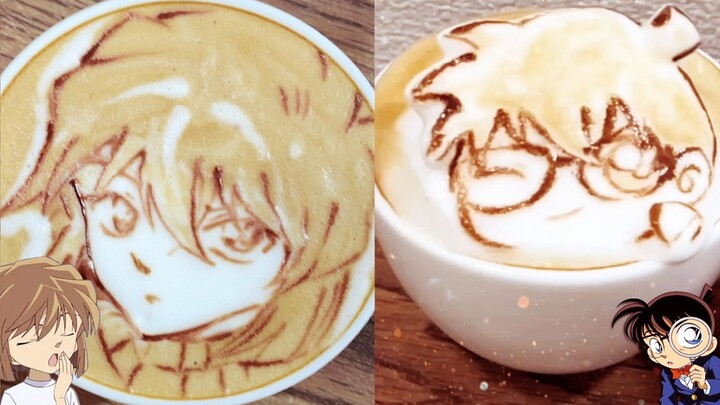 Super cute Conan cartoon latte art! You won’t turn into a child after drinking it~