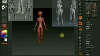 Zbrush пробую создать персонажа девушку часть 2 (делаю черновую обработку)