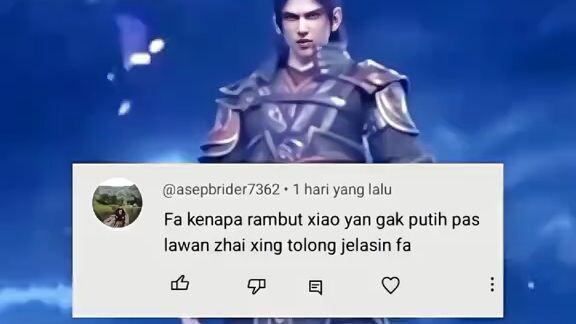 kenapa rambut xiao yan ngak putih lagi btth