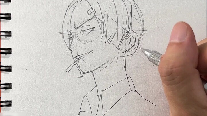 Chommang Hand-Drawing [Chinese and English Subtitles] || How to Draw a Face [Part 16] [Sanji]