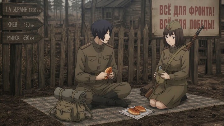 Сгенерированные солдаты устроили пикник - AI-generated soldiers had a picnic (RUS)