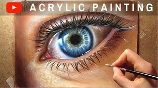 How to Paint a Realistic Eye in Acrylics | Time-Lapse