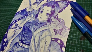 [Vẽ bằng bút bi] Shinobu Kochou (Chúc mừng sinh nhật)
