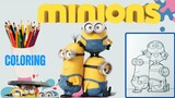 Coloring Minions Stuart Kevin and Bob. Coloring pages #minions #coloring #kidsvideo
