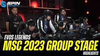 HIGHLIGHTS EVOS LEGENDS MSC 2023 GROUP STAGE! MASIH BELUM SEMPURNA!