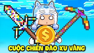 MINI GAME CUỘC CHIẾN ĐÀO XU VÀNG MEOWPEO THỬ THÁCH GÁNH TEAM CÒNG LƯNG TRONG MINI WORLD