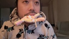 ASMR EATING MARSMALLOW POP + INAUDIBLE WHISPERING & CRAZY GUY ROLEPLAY