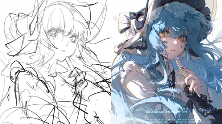 【กระบวนการวาดภาพด้วย Procreate】ขอแชร์ขั้นตอนการวาดภาพส่วนตัวแบบง่ายๆ และแปรงพู่กันที่ใช้บ่อยสองสามอั