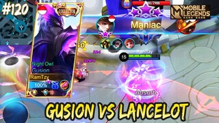 MANIAC !!! GUSION VS LANCELOT, SOLO LAWAN 2 HYPER WKWK | GUSION GAMEPLAY #120 | MLBB