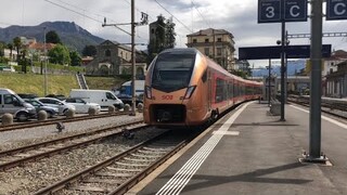 BEAUTIFUL TRAIN AND SCENERY! SOB Traverso Flirt 3.5 trip report Bellinzona to Locarno