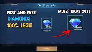 HOW TO GET 1K DIAMONDS! SUPER FAST AND FREE! HOW?! LEGIT100% | MOBILE LEGENDS 2021