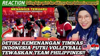 🇲🇾🇲🇨DETIK2 KEMENANGAN TIMNAS INDONESIA PUTRI VOLLEYBALL TEWASKAN TEAM PHILIPPINES‼️REACT