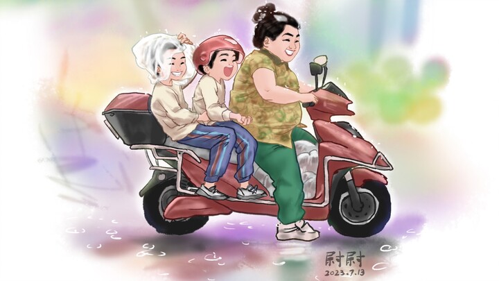 Di mana ada ibu, hujan-hujanan pun tetap bahagia
