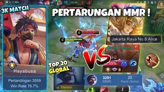 PERTARUNGAN MMR ! TOP 20 GLOBAL HAYABUSA ! SOLO RANK KETEMU JAKARTA RAYA 8 ALICE ! DI KATAIN TIM !