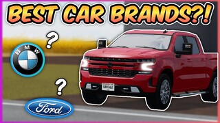 WHAT IS THE BEST CAR BRAND?! | Greenville ROBLOX