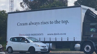 This English slogan on the truck is amazing!