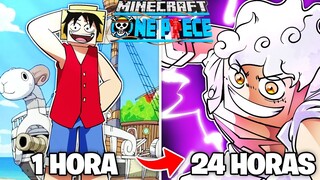 Sobrevi 24 Horas como Luffy no Minecraft One Piece!