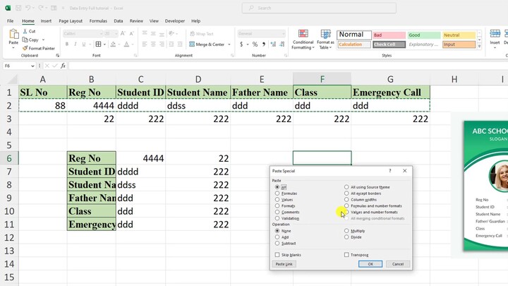 excel total