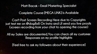 Matt Bacak Course Email Marketing Specialist download