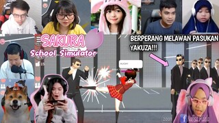 Reaksi Gamer Berperang Melawan Pasukan Yakuza & Bosnya Di Sakura School Simulator, AUTO TAWURAN!!!