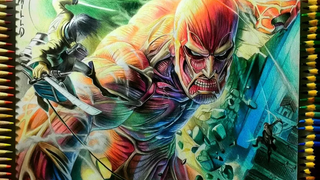 วาด Colossal Titan (Shingeki no kyojin Attack on Titan) Anime Drawing