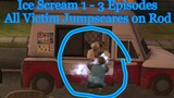 All Victims Jumpscares on Rod | Ice Scream 1 - 3 Cutscenes