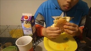 Eating Show: Fried Egg Cheeseburger & Elderberry Juice